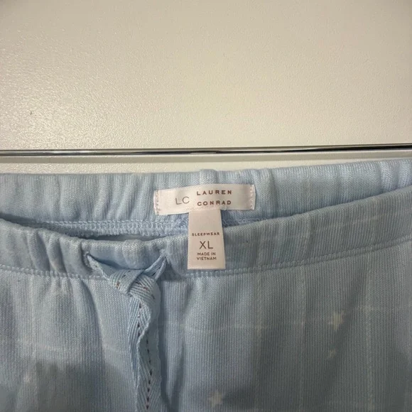 LC Lauren Conrad Twinkle Twinkle Pajamas Joggers White and Blue Size XL - Picture 9 of 11